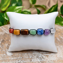 Load image into Gallery viewer, 7 Chakra Shamballa Bracelet on a White Pillow Styled - Down To Earth