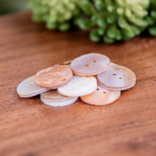 Load image into Gallery viewer, Abalone Shell Bottons on a wooden surface - Down to Earth