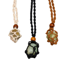 Load image into Gallery viewer, Adjustable Macrame Crystal Necklace Holder that allows you to swap out your crystals on a daily basis - Down To Earth