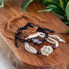 Load image into Gallery viewer, Adjustable Crystal Holder Bracelet on a wooden surface - Down to Earth