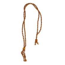 Load image into Gallery viewer, Adjustable Macrame Crystal Holder Necklace brown displayed on a white background - Down to Earth
