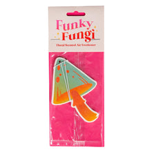 Load image into Gallery viewer, Floral Funky Fungi Air Freshener on a white background in packaging - Down to Earth