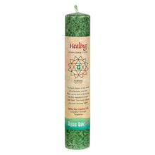 Load image into Gallery viewer, Aloha Bay Heart Chakra Pillar Candle: Healing- Down To Earth