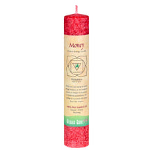 Load image into Gallery viewer, Aloha Bay Root Chakra Pillar Candle: Money - Down To Earth
