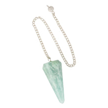 Load image into Gallery viewer, Amazonite Faceted Pendulum on a white background - Down To Earth