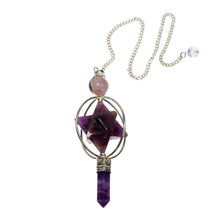 Load image into Gallery viewer, Amethyst Spinning Merkaba Pendulum - Down To Earth