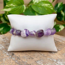 Load image into Gallery viewer, Amethyst Tumbled Stone Bracelet on White Pillow Styled Photo - Down To Earth