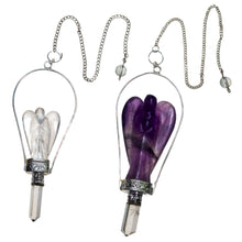 Load image into Gallery viewer, Angel Point Pendulum Amethyst and Clear Quartz - Down To Earth