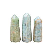 Load image into Gallery viewer, "Three Aquamarine Towers on a white background," - Down to Earth.