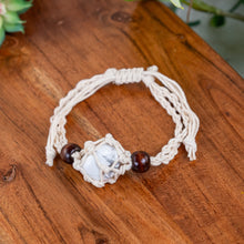 Load image into Gallery viewer, Adjustable Crystal Holder Bracelet Beige color on a wooden surface - Down to Earth