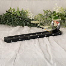 Load image into Gallery viewer, Black Mushroom Incense Burner with an incense stick on a style background - Down To Earth