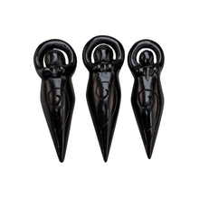 Load image into Gallery viewer, "Three Black Obsidian Goddess Statues on a white background," - Down to Earth.