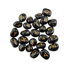 Load image into Gallery viewer, "Black Obsidian Rune Set on a white background," - Down to Earth.