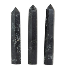 Load image into Gallery viewer, Black Tourmaline Obelisk group photo on a white background - Down To Earth