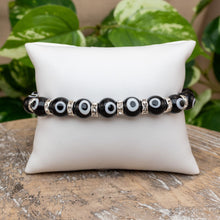 Load image into Gallery viewer, Black Evil Eye Stretch Bracelet - Down To Earth