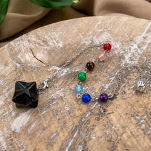 Load image into Gallery viewer, Black Obsidian Merkaba Pendulum Styled - Down To Earth