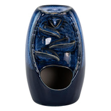 Load image into Gallery viewer, "Blue ceramic backflow burner on a white background," - Down to Earth.