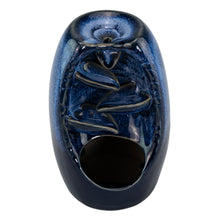 Load image into Gallery viewer, "Front view of a Blue Ceramic Backflow Burner on a white background," - Down to Earth.