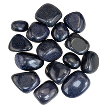 Load image into Gallery viewer, Tumbled Blue Goldstone Crystals on a white background - Down to Earth