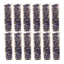 Load image into Gallery viewer, Blue Sage w/Lav. Smudge Sticks 12ct on a white background - Down To Earth