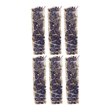 Load image into Gallery viewer, Blue Sage w/Lav. Smudge Sticks 6ct on a white background - Down To Earth