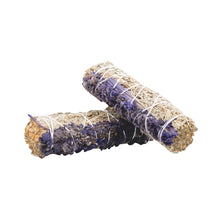 Load image into Gallery viewer, Blue Sage with Lavender Smudge Stick on a white background two count - Down to Earth