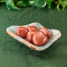 Load image into Gallery viewer, Blue Calcite Bowl Styled with Red Goldstone - Down To Earth Crystal Home Decor