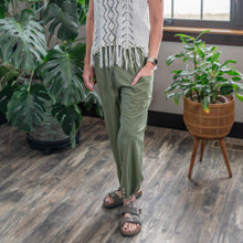 Load image into Gallery viewer, Boho Pants with Pockets Green color styled photo - Down to Earth