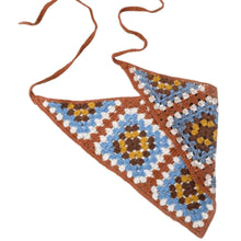 Load image into Gallery viewer, Boho Floral Crochet Bandana Laid Out - Down To Earth
