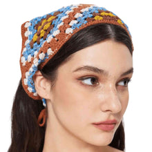 Load image into Gallery viewer, Boho Floral Crochet Bandana on Girl - Down To Earth