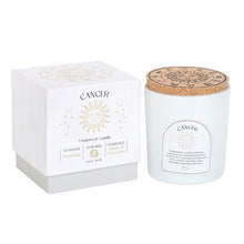 Load image into Gallery viewer, Cancer Zodiac Candle with Crystals and Matching Gift Box - Down To Earth