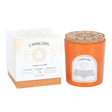 Load image into Gallery viewer, Capricorn Zodiac Candle with Crystals and Matching Gift Box - Down To Earth