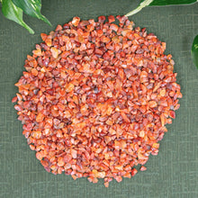 Load image into Gallery viewer, Carnelian Crystal Chips on green cloth styled photo - Down to Earth