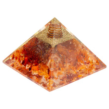 Load image into Gallery viewer, Carnelian Orgone Crystal Chip Pyramid Side Angle - Down To Earth