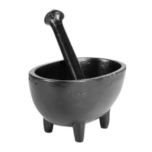 Load image into Gallery viewer, Cast Iron Mortar & Pestle Side Angle - Down To Earth