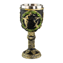 Load image into Gallery viewer, Cat Pentagram Chalice front facing on a white background - Down To Earth