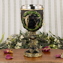 Load image into Gallery viewer, Cat Pentagram Chalice front facing on style background - Down To Earth