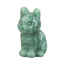 Load image into Gallery viewer, Green Aventurine Cat Statue on a white background side angle studio photo - Down to Earth
