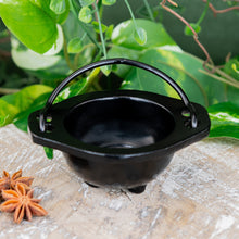 Load image into Gallery viewer, Cast Iron 3” Plain Cauldron on a wooden surface styled photo - Down to Earth
