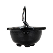 Load image into Gallery viewer, Cast Iron 3” Plain Cauldron on a white background side angle - Down to Earth