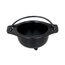 Load image into Gallery viewer, Cast Iron 3.5” Plain Cauldron on a white background front angle - Down to Earth