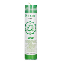 Load image into Gallery viewer, Chakra Energy Pillar Candle Heart on white background - Down to Earth