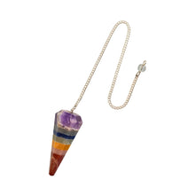 Load image into Gallery viewer, "Colorful crystal pendulum on a white background," - Down to Earth.