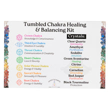 Load image into Gallery viewer, Chakra Balancing & Healing Kit Tumbled Infomation Sheet - Down to Earth