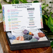 Load image into Gallery viewer, Chakra Balancing & Healing Kit Raw on a wooden surface styled photo - Down to Earth