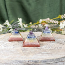 Load image into Gallery viewer, 35mm Chakra Pyramid group photo with flowers on a style background - Down To Earth