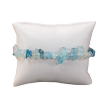 Load image into Gallery viewer, "Aquamarine Chip Bracelet on a white pillow," - Down to Earth.