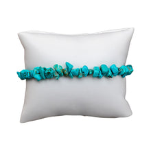 Load image into Gallery viewer, "Turquoise Chip Bracelet on a white pillow," - Down to Earth.
