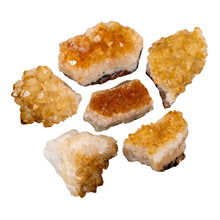 Load image into Gallery viewer, "Six pieces of Citrine Druze Flats on a white background," - Down to Earth.