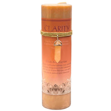 Load image into Gallery viewer, Clarity Pink Aventurine Crystal Energy Pillar Candle - Down To Earth